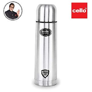Cello Flip Style Stainless Steel Bottle with Thermal Jacket, 500ml, Silver