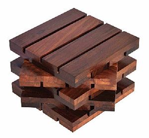 Sheesham Wood Coaster Set