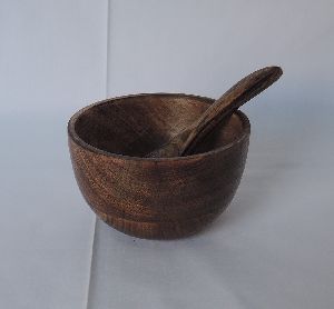 Wooden Bowl Spoon Set