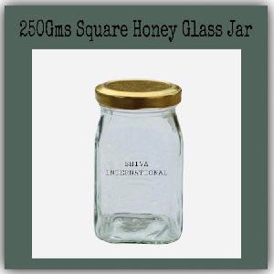 250ml Honey Square Glass Jar