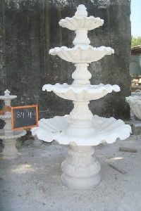 White Marble Waterfall Fountain