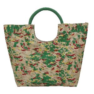 PP Laminated Jute Beach Bag With Round Rope Handle