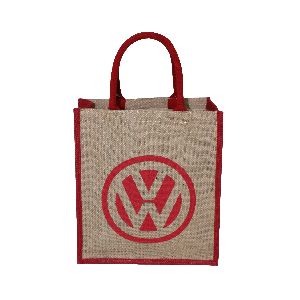 PP Laminated Jute Tote Bag With One Color Logo Print