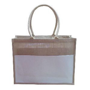 Canvas Open Pocket Rope Handle PP Laminated Jute Tote Bag