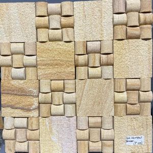 Teak Mini Capsule Mosaic Tiles