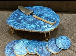 Blue Resin Cake Stand