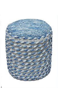 Handwoven Polyester Pouf