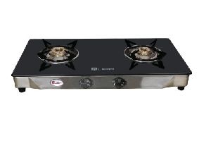 Quba 2 Burner Stainless Steel Glass Top Gas Stove
