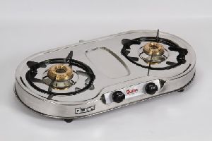 Quba 2 Burners Round Stainless Steel Gas Stove