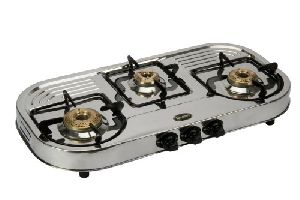 Quba 3 Burners Stainless Steel Body Gas Stove