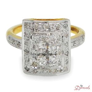 Diamond Engagement Square Ring For Women's