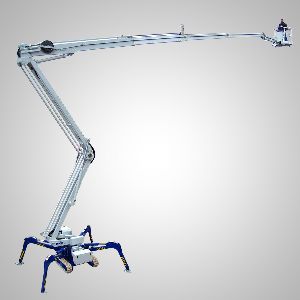 Crawler mounted articulated spider boom lift