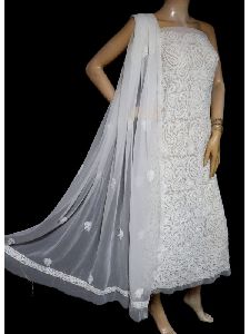 Cotton Chikankari Dress Material, Feature : Attractive Designs, Comfortable, Easy Washable