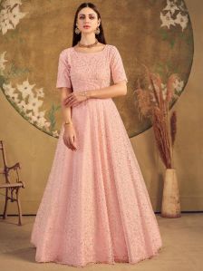 Chiffon Party Wear Gowns, Size : M, L, XL, XXL