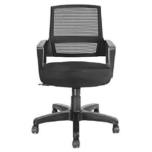 Holi Low Back Office Chair (Black) with 360 Swirl and Height Adjustment Lever
