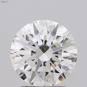 3.01 Round Brilliant G VVS2 Ideal Cut TYPE 2A Synthetic Lab Diamond