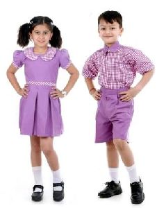 Cotton Check School Uniform, Technics : Embroidered, Yarn Dyed