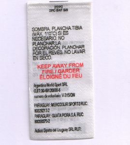 Satin Printed Wash Care Label