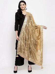 Fawn Gotta Patti Silk Dupatta