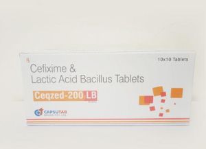 Cefixime 200 Mg+LB Tablets, For Clinical, Pharmaceuticals, Hospital, Certification : ISO, WHO, GMP