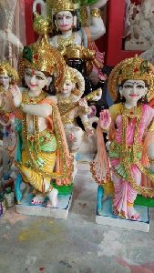 Antique Marble Radha Krishna Statue