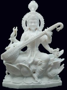 Marble Saraswati Devi Statue