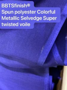 Plain Spun Polyester Metallic Selvedge Fabric Dyeing, Width : 44 Inch