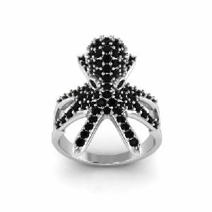 1.50 Ct Natural Round Diamond Octopus Engagement Ring 14k White Gold