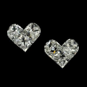 6 Pcs. Heart Shaped Pie Cut Diamonds For Earrings