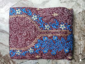 PRINTED TOLL FABRIC WITH EMBROIDERY WORK