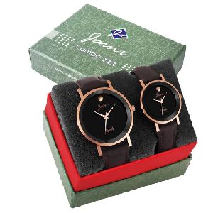 Copper Dial Analog Couple Watch