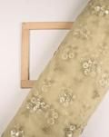 Floral Embroidered Sequins Work Net Fabric