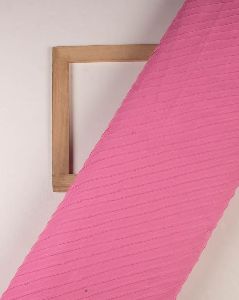 Pink Stripes Pin-Tucks Cotton Fabric