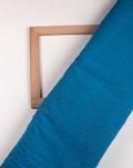 Teal Geometric Pin-Tucks Loom Textured Cotton Fabric