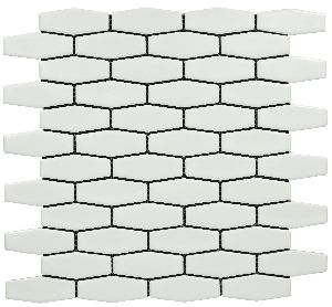 Stretch Hexagon Glossy White Mosaic Tiles