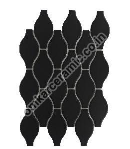 Lantern Matt Black Mosaic Tiles