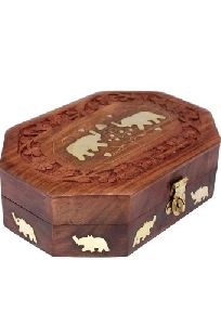 Carved Wooden Jewelry Box