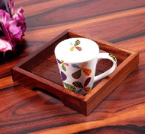 Wooden Serving Tray With Handle