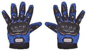 Romic Riding bike handfu Leather Motorcycle Full Gloves (Blue, XL-XXL-LARGE)