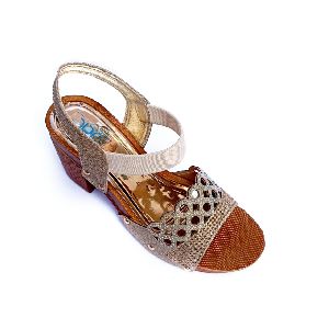 Ladies Metalic Block Heel Sandals, Occasion : Party Wear