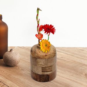Natural Wooden Finish Vase