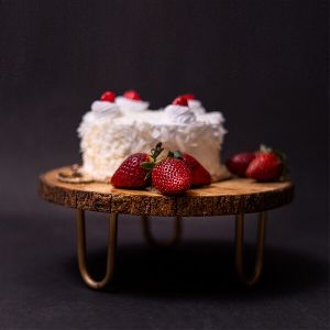 Raw Wooden Log Cake Stand