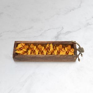 Wooden Platter with Brass Handle
