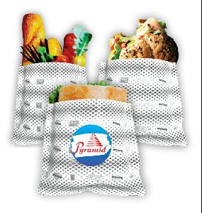 Pyramid Food Pouches, 100 Pcs, 6.25 X 8.5 Inches size, Pack Food Items like Roti, Paratha, Sandwich, Burger, Food Grade, Heat Sealable using Ho