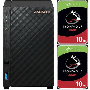 Asustor AS1102T 2-Bay NAS 20TB (2x10TB) Seagate Ironwolf Drives Fully Assembled