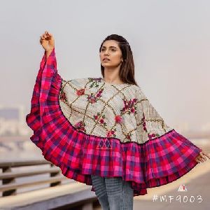 Embroidered Capes 3D Flower Ponchos