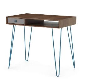 TOFARCH Stylish Study Table or Office Table Budapest (Wooden Free Standing Brown and Blue Table)
