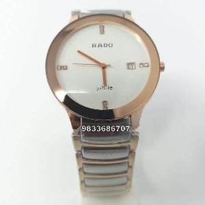 Rado Centrix Gold With Silver White Dial Men's Watch
