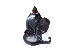 Black Resin Monk Buddha Smoke Backflow Incense Holder