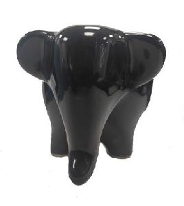 Handikart Black Ceramic Cute Elephant Shaped Planter Succulent Pot Animal Planters